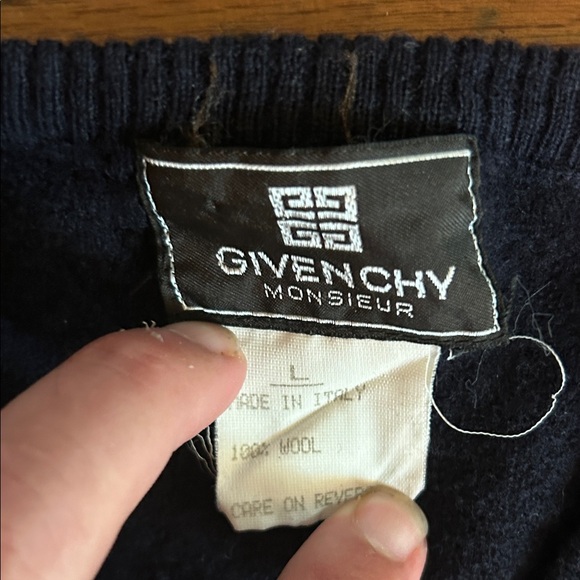 Givenchy V-Neck Sweater Vest in Dark Blue and Burgundy - Picture 3 of 5